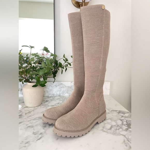 Vivaia Filipa Wool Knee Hi Tall Boots Pull On Womens Size 9.5 /41 Beige taupe - Picture 5 of 15